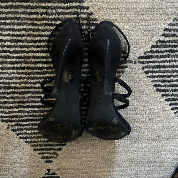Gianni Binni Platinum Collection Black Evening Stiletto Heels Jewels Size 9.5 - Picture 5 of 5